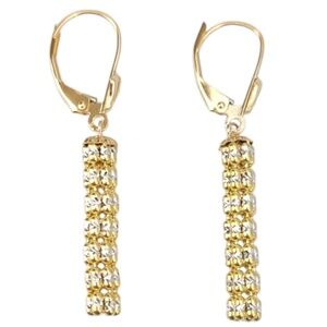 14K Yellow Gold & White Gold Two Tone Flexible Dangle Earrings #21708